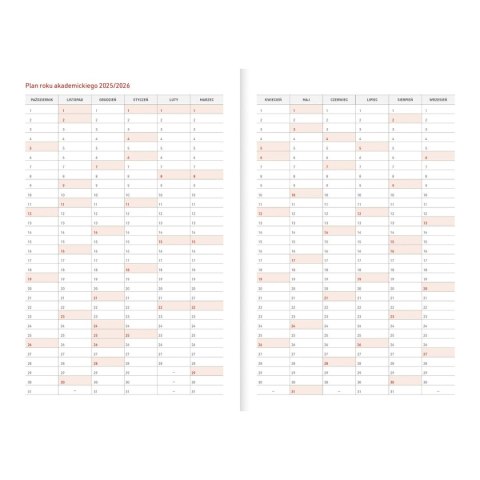 Kalendarz nauczyciela książkowy (terminarz) EKO bezbarwny A5 Wydawnictwo Wokół Nas (A5TA072B)
