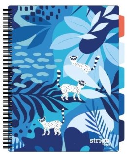 Kołozeszyt (kołonotatnik) JUNGLA niebieski A4 100k. 80g krata Strigo (PADS035)