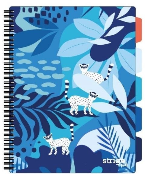 Kołozeszyt (kołonotatnik) JUNGLA niebieski A4 100k. 80g krata Strigo (PADS035)