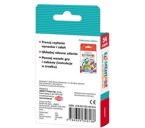 Książeczka edukacyjna Disney Uczy. Elementarz języka angielskiego. Karty Ameet (UEK 9302)