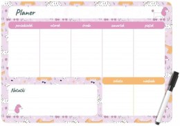 Podkład na biurko PUPPIES PLANER MAGNETYCZNY TYGODNIOWY mix PVC PCW [mm:] 350x250 Biurfol (PM-02-36)