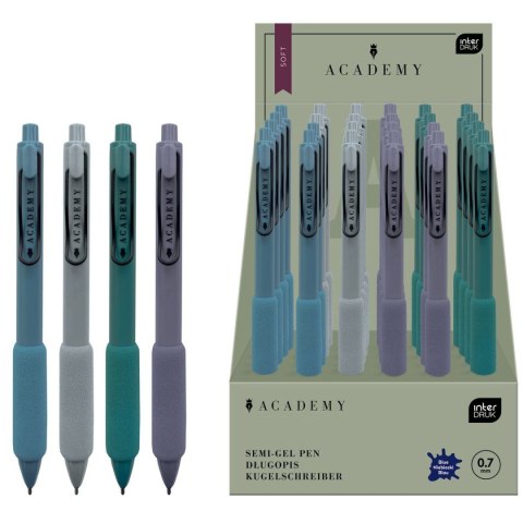 Długopis żelowy Academy z piankowym gripem wkład niebieski 0,7mm Interdruk (żelowy)