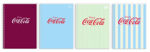 Kołozeszyt (kołonotatnik) COCA COLA SOFT TOUCH A6 80k. 70g krata Interdruk