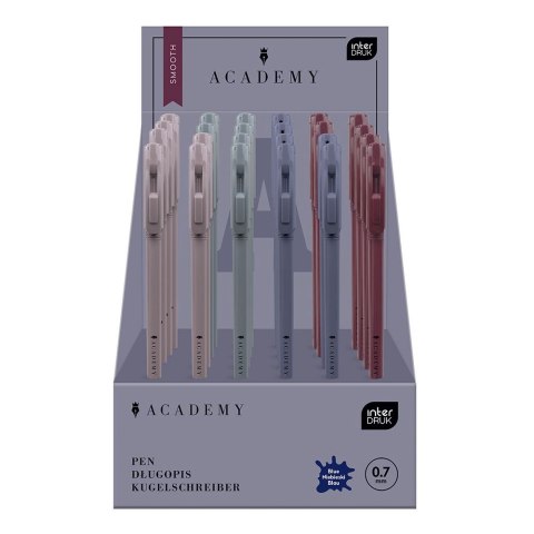 Długopis standardowy SMOOTH ACADEMY z gripem wkład niebieski Interdruk (automatyczny)