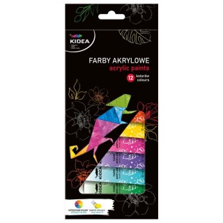 Farby akwarelowe 12ml 12 kolor. Kidea (FAA12KA)