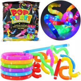 Gadżet RURKI SENSORYCZNE POP TUBE ŚWIECACE 6SZT Trifox (A-0809)