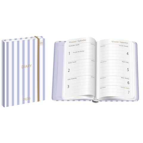 Kalendarz książkowy (terminarz) STRIPES 192 stron A6 Interdruk (SZKOLNY)