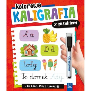 Książka dla dzieci Kolorowa kaligrafia z pisakiem. Piszę i zmazuję Aksjomat