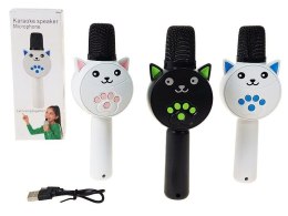 Mikrofon zabawkowy kotek, 20x8x5cm,z głośnikiem Bluetooth, kabel USB Adar (617544)