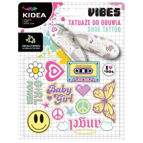 Tatuaż GOOD VIBES TATUAŻE DO OBUWIA ŚWIECĄCE W CIEMNOŚCI Kidea (TZOCKA)