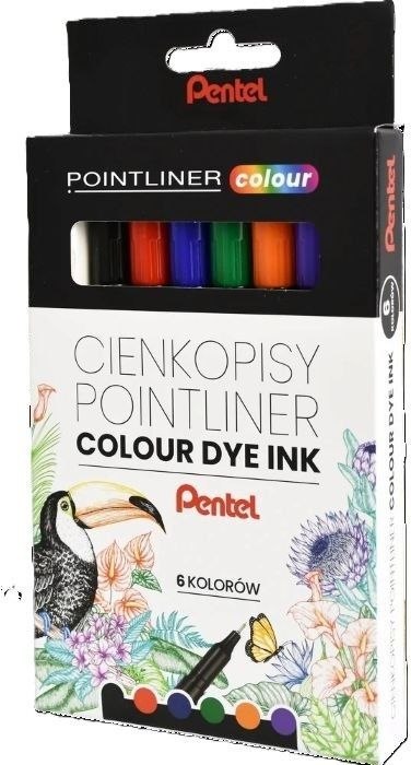 Cienkopis POINTLINER COLOUR wkład mix 0,4mm 6kol. Pentel (S40-ST6PL)