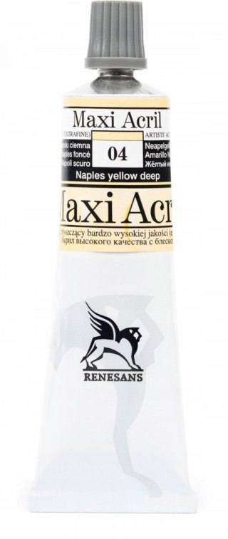 Farba akrylowa Żółta z Neapolu ciemna kolor: żółty neapolitański ciemny 60ml Renesans (04)