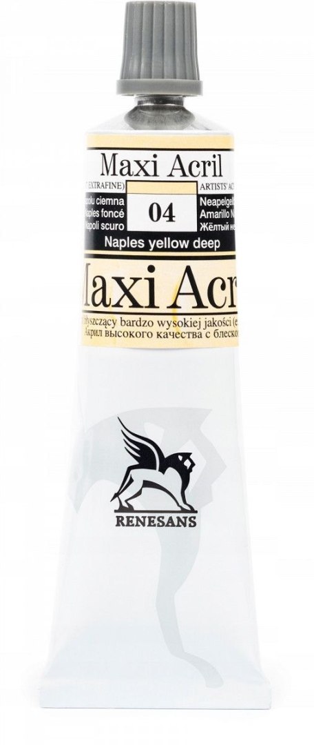 Farba akrylowa Żółta z Neapolu ciemna kolor: żółty neapolitański ciemny 60ml Renesans (04)