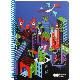 Kołozeszyt (kołonotatnik) A4 80k. 80g krata Happy Color (HA 4742 2030-ME2)