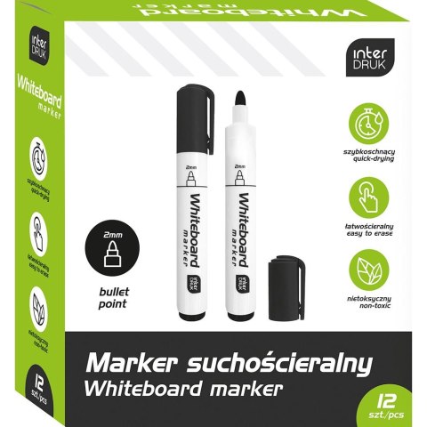 Marker suchościeralny wkład czarny 2,0mm okrągła końcówka Interdruk (IMARTABCZA)