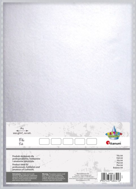 Filc Craft-Fun Series A4 kolor: biały 10 ark. [mm:] 210x297 Titanum (344562)