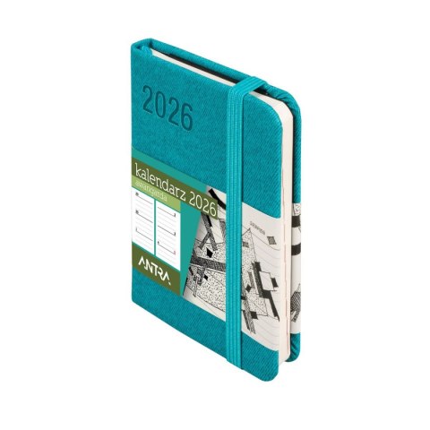 Kalendarz książkowy (terminarz) TURKUSOWY AVANGARDA A7 Antra (2026)
