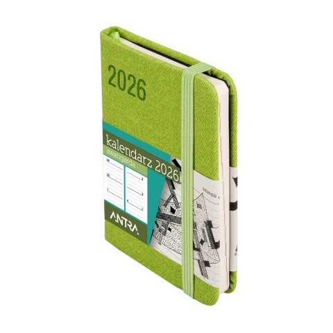 Kalendarz książkowy (terminarz) ZIELONY AVANGARDA A7 Antra (2026)