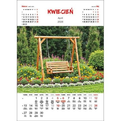 Kalendarz ścienny OGRODY WIELOPLANSZOWY 330mm x 500mm Jotan (WP133)