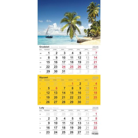 Kalendarz ścienny trójdzielny 288mm x 622mm Michalczyk i Prokop (T-106T-07)