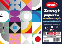 Zeszyt papierów kolorowych metalizowane samoprzylepne A5 8k Rexus (2143)