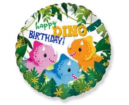 Balon foliowy Happy Birthday - Dino 18cal Godan (B401625)