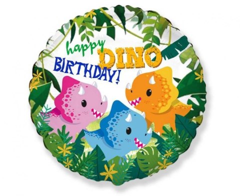 Balon foliowy Happy Birthday - Dino 18cal Godan (B401625)