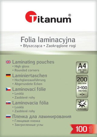 Folia do laminowania A4 przezroczysty 100mic. [mm:] 216x303 Titanum