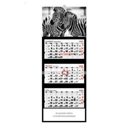 Kalendarz ścienny ZEBRY trójdzielne 320mm x 855mm Jotan (T61)
