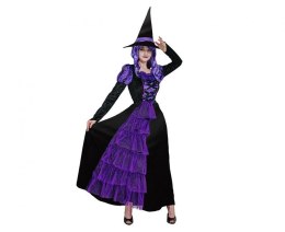 Kostium Zestaw dla dorosłych Fioletowa Czarownica (sukienka, kapelusz), rozm. S Godan (SL-CZFS)