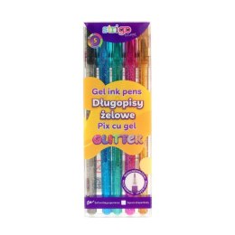 Długopis żelowy GLITTER żelowy 5kol mix 0,5mm Strigo (SSC425)