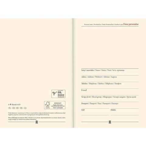 Kalendarz książkowy (terminarz) terminarz kieszonkowy B6 110mm x 165mm Lucrum (41D)