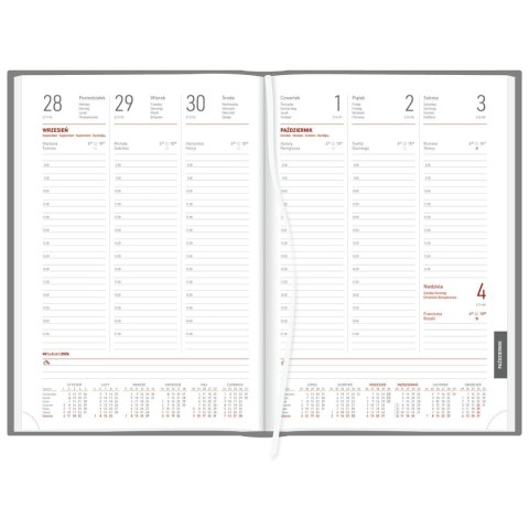 Kalendarz książkowy (terminarz) tygodniowy ALUMINIUM SREBRNY A4 Wydawnictwo Wokół Nas (237 A4TB)