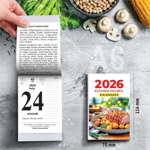 Kalendarz ścienny ZDZIERAK KUCHNIA POLSKA A6 Press