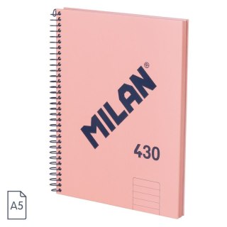Kołozeszyt (kołonotatnik) różowy A5 80k. 95g linia Milan (57152E80SNCP)