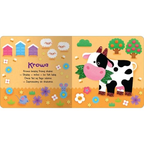 Książka dla dzieci Pogłaszcz zwierzęta. Na wsi. Książeczka sensoryczna z brokatem Aksjomat