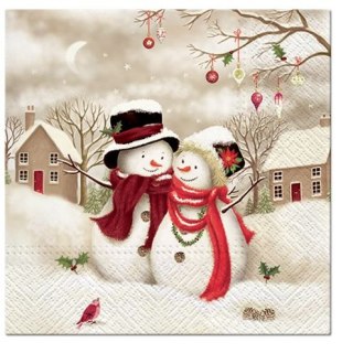 Serwetki Lunch BN Snowy Family mix nadruk bibuła [mm:] 330x330 Paw (SDL098500)