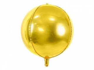 Balon foliowy Kula, 40cm, złota 16cal Partydeco (FB13M-019)