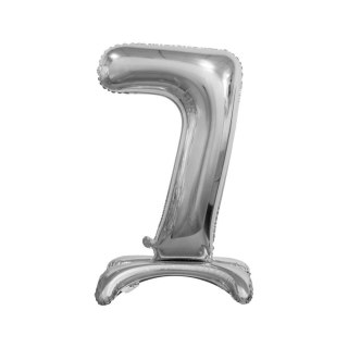Balon gumowy Beauty&Charm cyfra stojąca srebrna srebrny Godan (BC-ASS7)