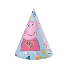 Czapka party Godan Peppa Pig 6 sztuk - błękit nieba (91996PR)