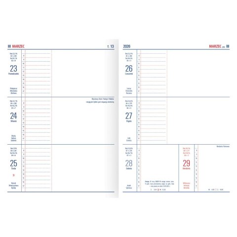 Kalendarz książkowy (terminarz) TENO 145mm x 194mm Telegraph (0)