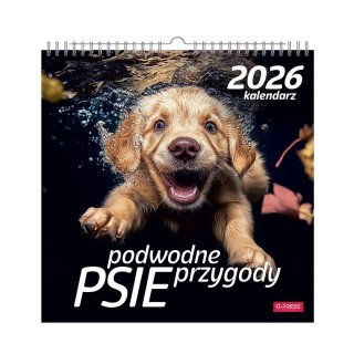Kalendarz ścienny PSY POD WODĄ 33x33 330mm x 330mm Press