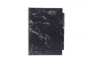 Kołozeszyt (kołonotatnik) MARMUR granatowy A4 100k. 80g krata Strigo (PADS026)