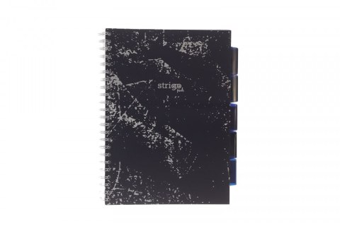Kołozeszyt (kołonotatnik) MARMUR granatowy A4 100k. 80g krata Strigo (PADS026)