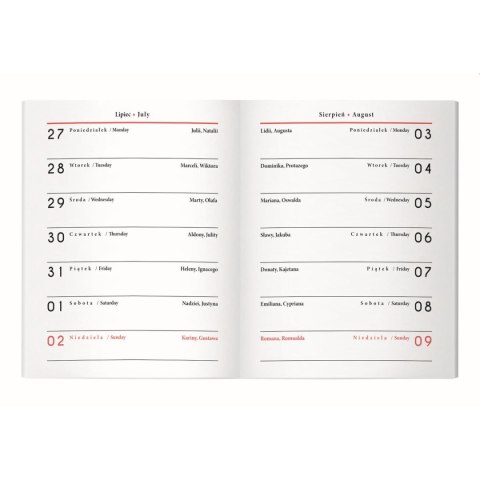 Kalendarz książkowy (terminarz) KIESZONKOWY 80mm x 105mm Interdruk (MIĘKKA OPRAWA)