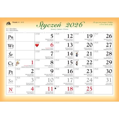 Kalendarz ścienny MISIE rodzinny 280mm x 200mm Lucrum (WL11)