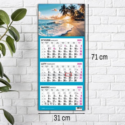 Kalendarz ścienny PALMY 310mm x 790mm Press
