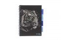 Kołozeszyt (kołonotatnik) ANIMALS czarny TYGRYS B5 100k. 80g KRATKA Strigo (PADS024)