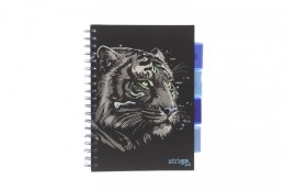 Kołozeszyt (kołonotatnik) ANIMALS czarny TYGRYS B5 100k. 80g KRATKA Strigo (PADS024)