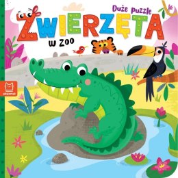 Książka dla dzieci Zwierzęta w zoo. Duże puzzle Aksjomat